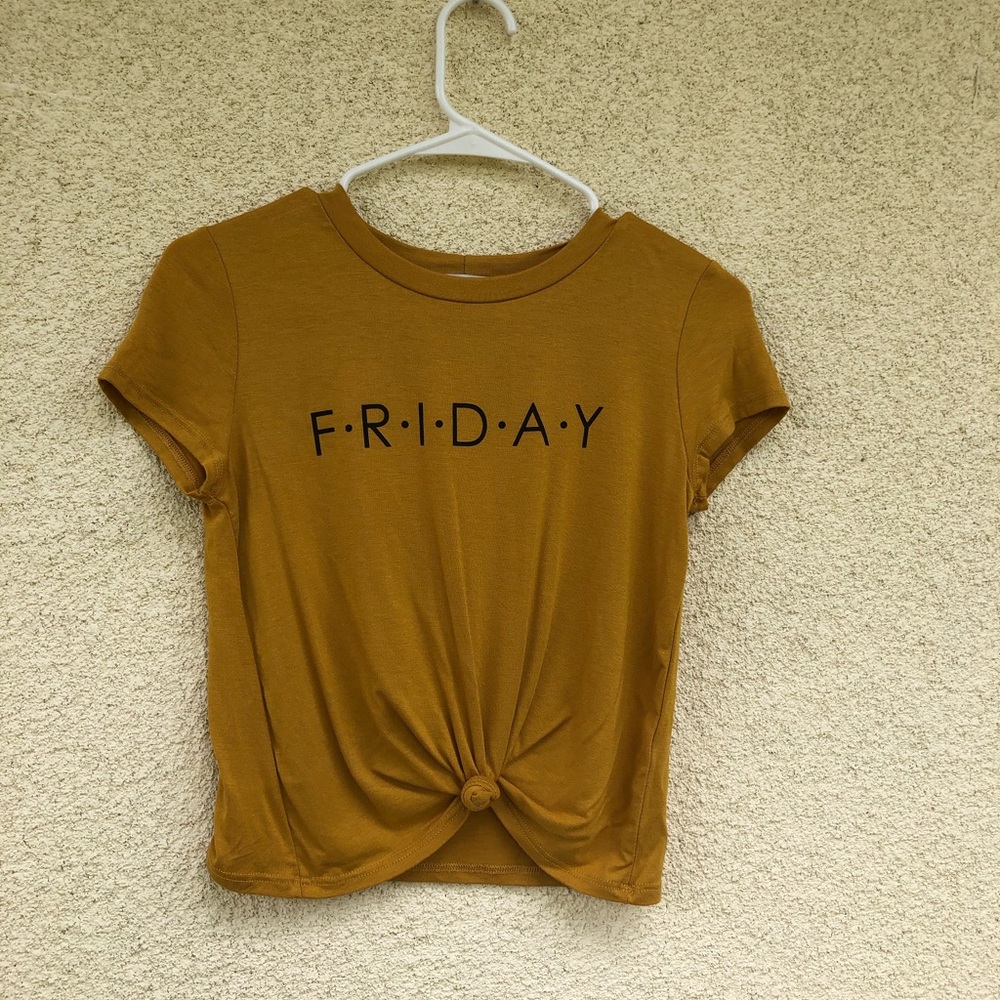 Teenbell yellow crop Friday shirt